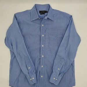 Lauren Ralph Lauren Men's Blue Stripe Non Iron Dress‎ Shirt 15 1/2 32 33